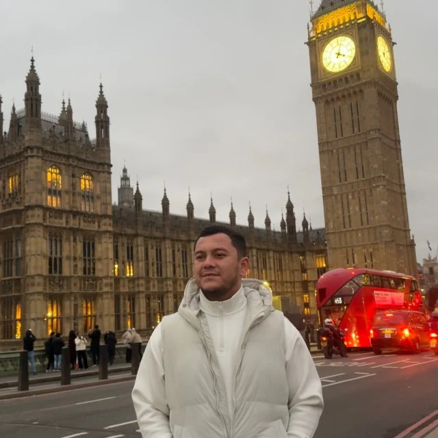 Murod Kamilov in London near Big Ben
